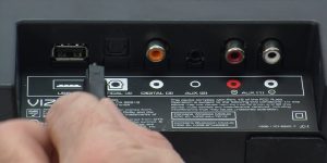 Connect optical cables to back of TV