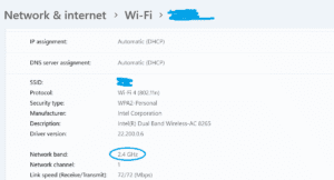 Change WiFi band